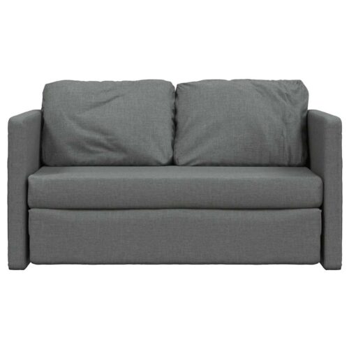 vidaXL Floor Sofa Bed 2-in-1 Dark Grey 112x174x55 cm Fabric - Image 5
