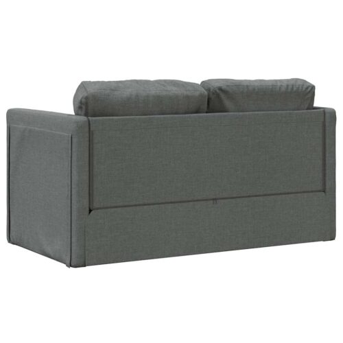 vidaXL Floor Sofa Bed 2-in-1 Dark Grey 112x174x55 cm Fabric - Image 7