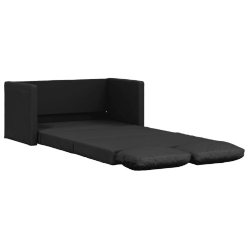vidaXL Floor Sofa Bed 2-in-1 Black 112x174x55 cm Faux Leather