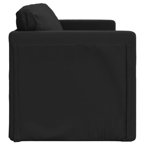 vidaXL Floor Sofa Bed 2-in-1 Black 112x174x55 cm Faux Leather - Image 6