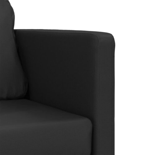 vidaXL Floor Sofa Bed 2-in-1 Black 112x174x55 cm Faux Leather - Image 8