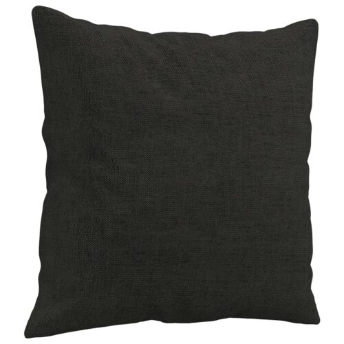 3-Seater Sofa with Throw Pillows Black 180cm Fabric - Image 6