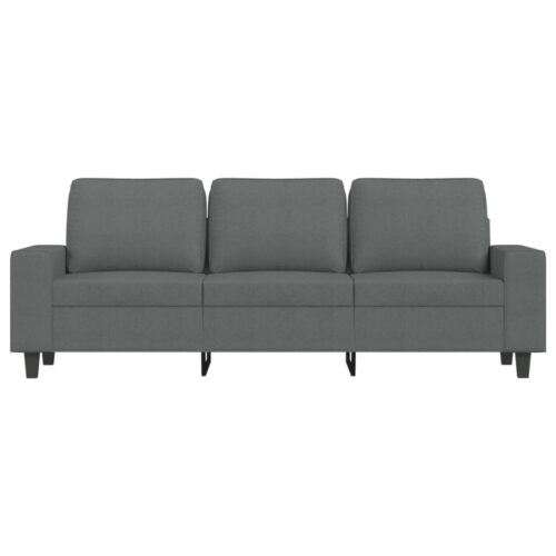 3-Seater Sofa with Footstool Dark Grey 180cm Fabric - Image 4