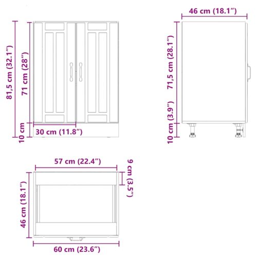 Sink Base Cabinet Lucca White Engineered Wood - Image 11