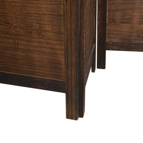 6-Panels Room Divider  Dark Brown Solid Paulownia Wood Timber Folding Privacy Screen Stand Partition - Image 7