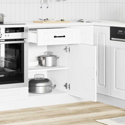 Kitchen Base Cabinet Kalmar White Engineered Wood - Image 3