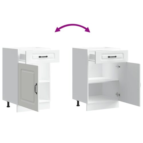 Kitchen Base Cabinet Kalmar White Engineered Wood - Image 9