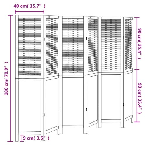 6-Panels Room Divider White Wood Timber Folding Privacy Screen Stand Partition - Image 8