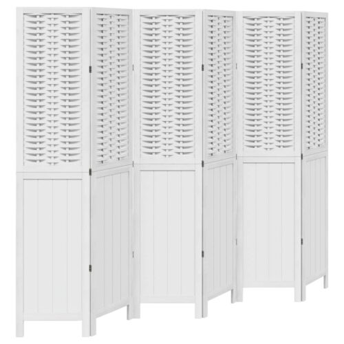 6-Panels Room Divider White Wood Timber Folding Privacy Screen Stand Partition - Image 9