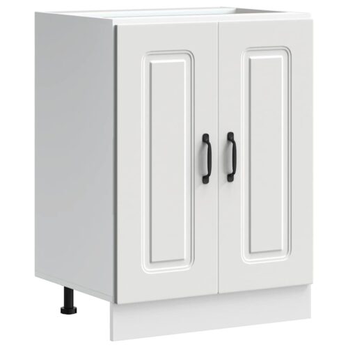 Sink Base Cabinet Kalmar White 60x46x81.5cm Engineered Wood - Image 2