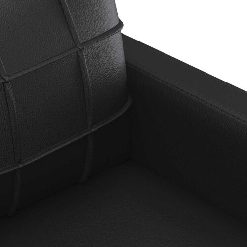 vidaXL 3-Seater Sofa Black 180 cm Faux Leather - Image 6