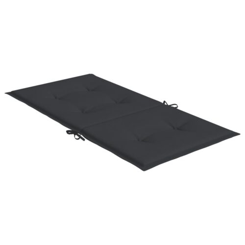 6pcs Garden Chair Cushions Lowback Patio Seat Mat Pads Black Fabric 100x50x3cm - Image 6