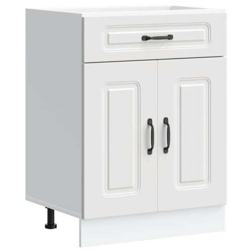 Kitchen Base Cabinet Kalmar White Engineered Wood - Image 2