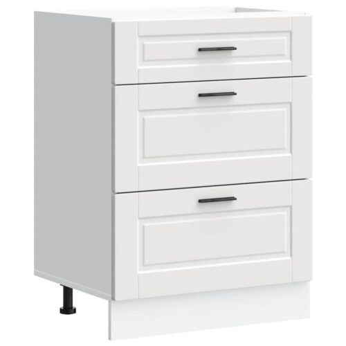 Kitchen Base Cabinet Porto White Engineered Wood - Image 2