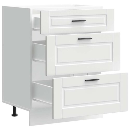 Kitchen Base Cabinet Porto White Engineered Wood - Image 5