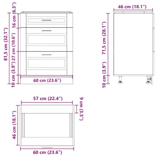 Kitchen Base Cabinet Porto White Engineered Wood - Image 11