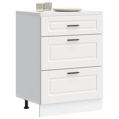 Kitchen Base Cabinet Porto White Engineered Wood - Image 13