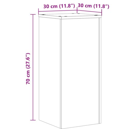 2pcs Wooden Plant Stands White 30x30x70cm - Image 10