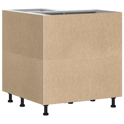 Kitchen Corner Base Cabinet Kalmar White Engineered Wood - Image 8