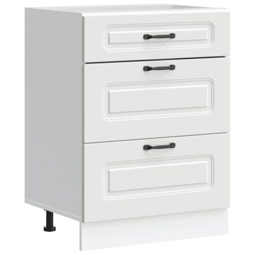 Kitchen Base Cabinet Kalmar White Engineered Wood - Image 2