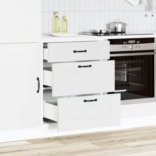 Kitchen Base Cabinet Kalmar White Engineered Wood - Image 3