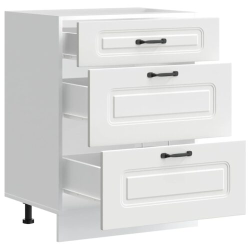 Kitchen Base Cabinet Kalmar White Engineered Wood - Image 5