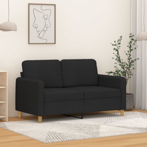 vidaXL 2-Seater Sofa Black 120 cm Fabric - Image 2