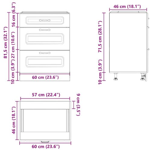 Kitchen Base Cabinet Kalmar White Engineered Wood - Image 11