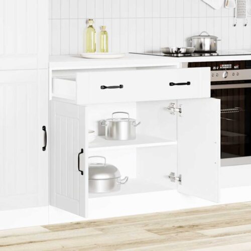 Kitchen Base Cabinet Lucca White Engineered Wood - Image 12