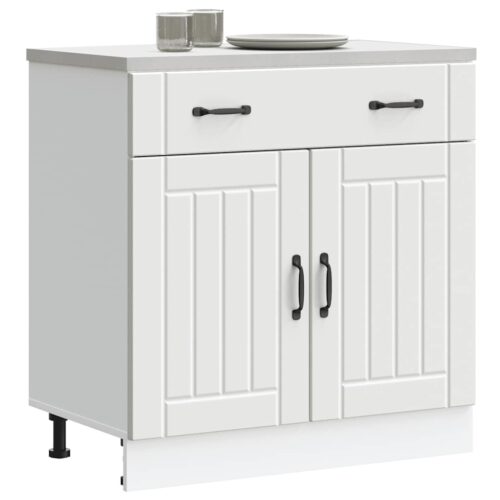 Kitchen Base Cabinet Lucca White Engineered Wood - Image 13