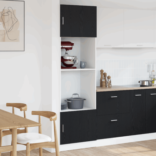 Kitchen Cabinet Black oak Engineered wood 60 x 57 x 207cm