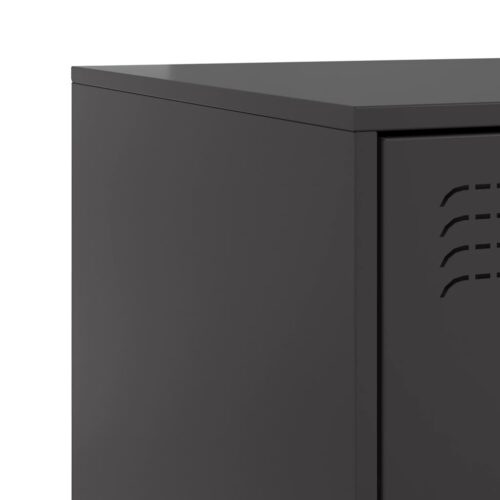 vidaXL Bedside Cabinets 2pcs Black 34.5x39x62 cm Steel - Image 10