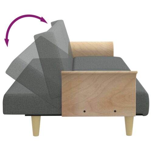 2-Seater Sofa Bed with Pillows and Footstool Dark Grey Velvet - Image 6