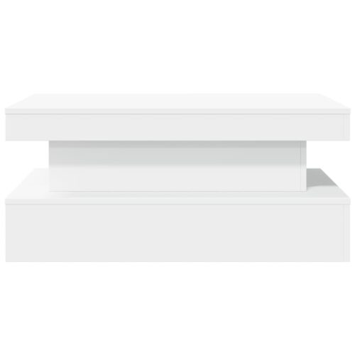 LED Lights Wooden Coffee Table Modern Lounge Sofa Lamp Side Storage Stand White 90x50x40cm - Image 7