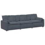 Modular Sofa with Cushions Dark Grey