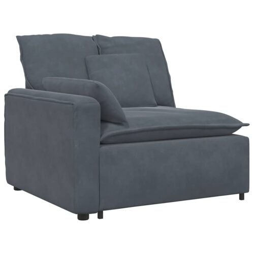Modular Sofa with Cushions Dark Grey - Image 3
