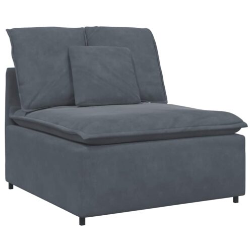 Modular Sofa with Cushions Dark Grey - Image 4
