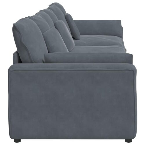 Modular Sofa with Cushions Dark Grey - Image 6