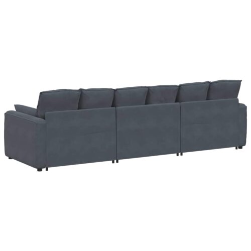 Modular Sofa with Cushions Dark Grey - Image 7