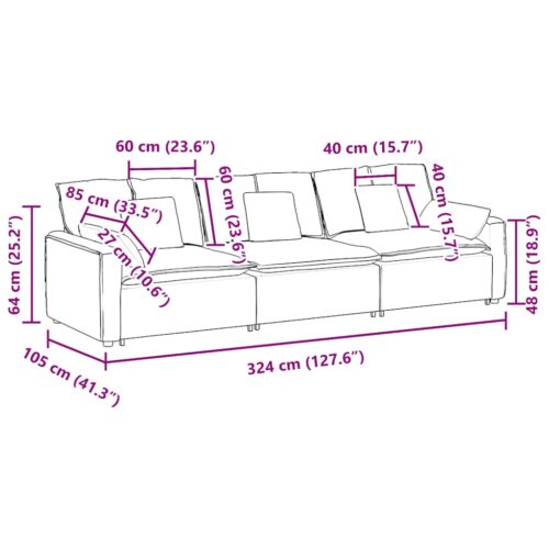 Modular Sofa with Cushions Dark Grey - Image 10