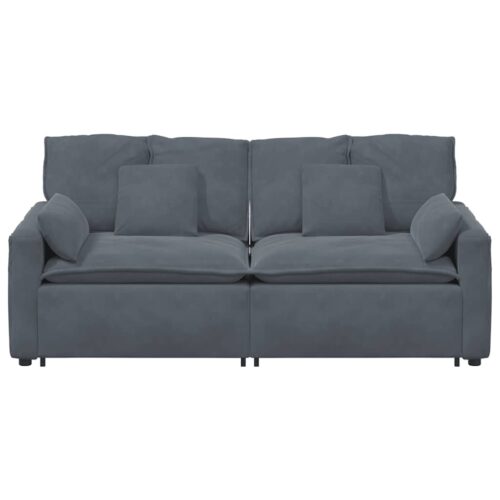 Modular Sofa with Cushions Dark Grey - Image 4