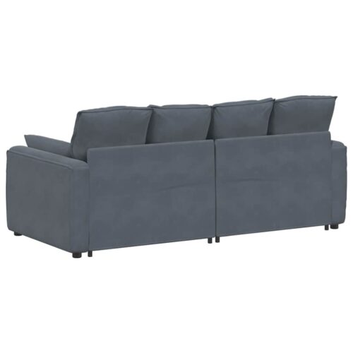 Modular Sofa with Cushions Dark Grey - Image 6
