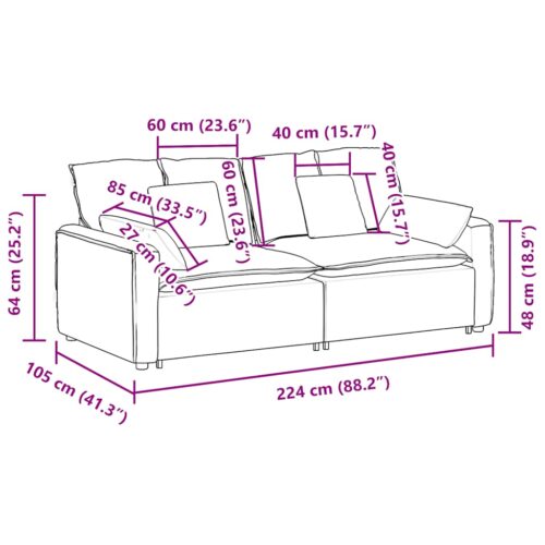 Modular Sofa with Cushions Dark Grey - Image 9