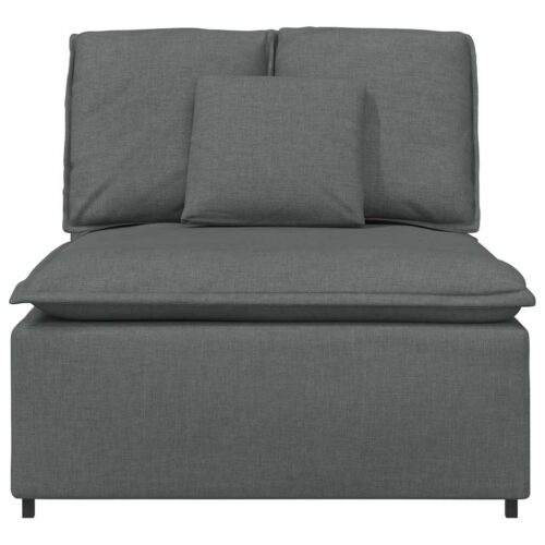 vidaXL Modular Sofa Centre Module with Cushions Dark Grey 100 cm - Image 3
