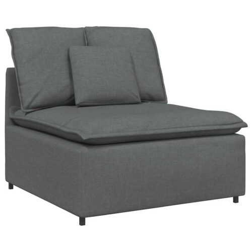 vidaXL Modular Sofa Centre Module with Cushions Dark Grey 100 cm - Image 9