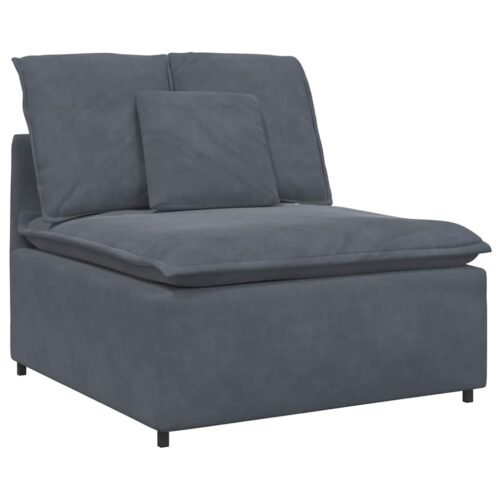 vidaXL Modular Sofa Centre Module with Cushions Dark Grey 100 cm - Image 9