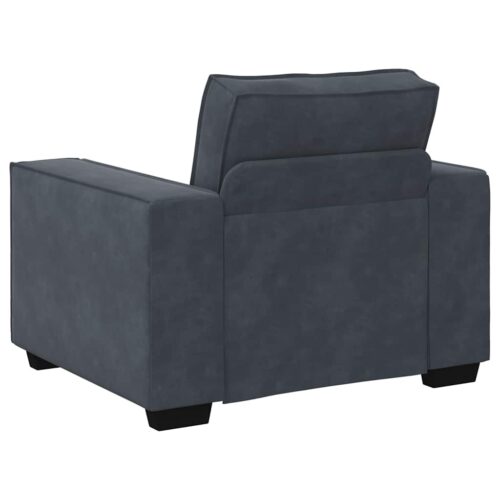 3-Piece Sofa Set with Cushions Dark Grey Velvet Modern Living Room Lounge Couch Armchairs - Image 7