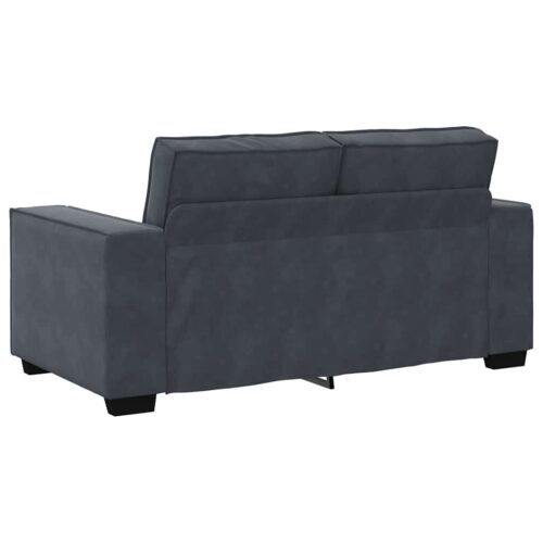 3-Piece Sofa Set with Cushions Dark Grey Velvet Modern Living Room Lounge Couch Armchairs - Image 8