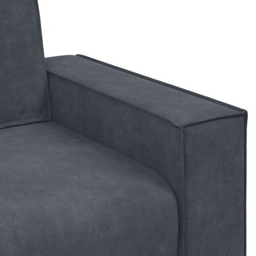 3-Piece Sofa Set with Cushions Dark Grey Velvet Modern Living Room Lounge Couch Armchairs - Image 10