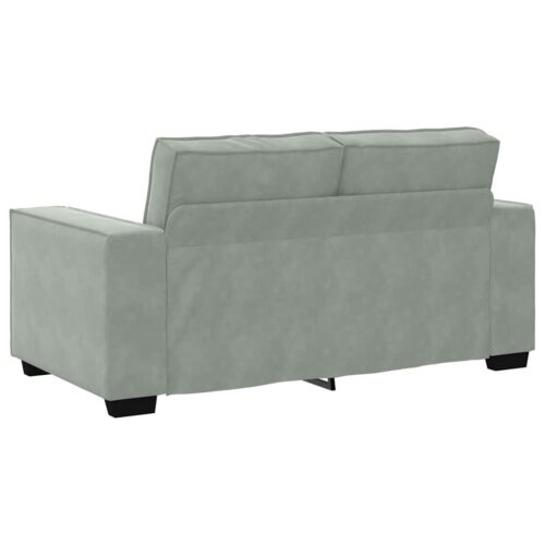2-Piece Velvet Sofa Set Seater Living Room Lounge TV Couch Armchairs Light Grey - Image 6